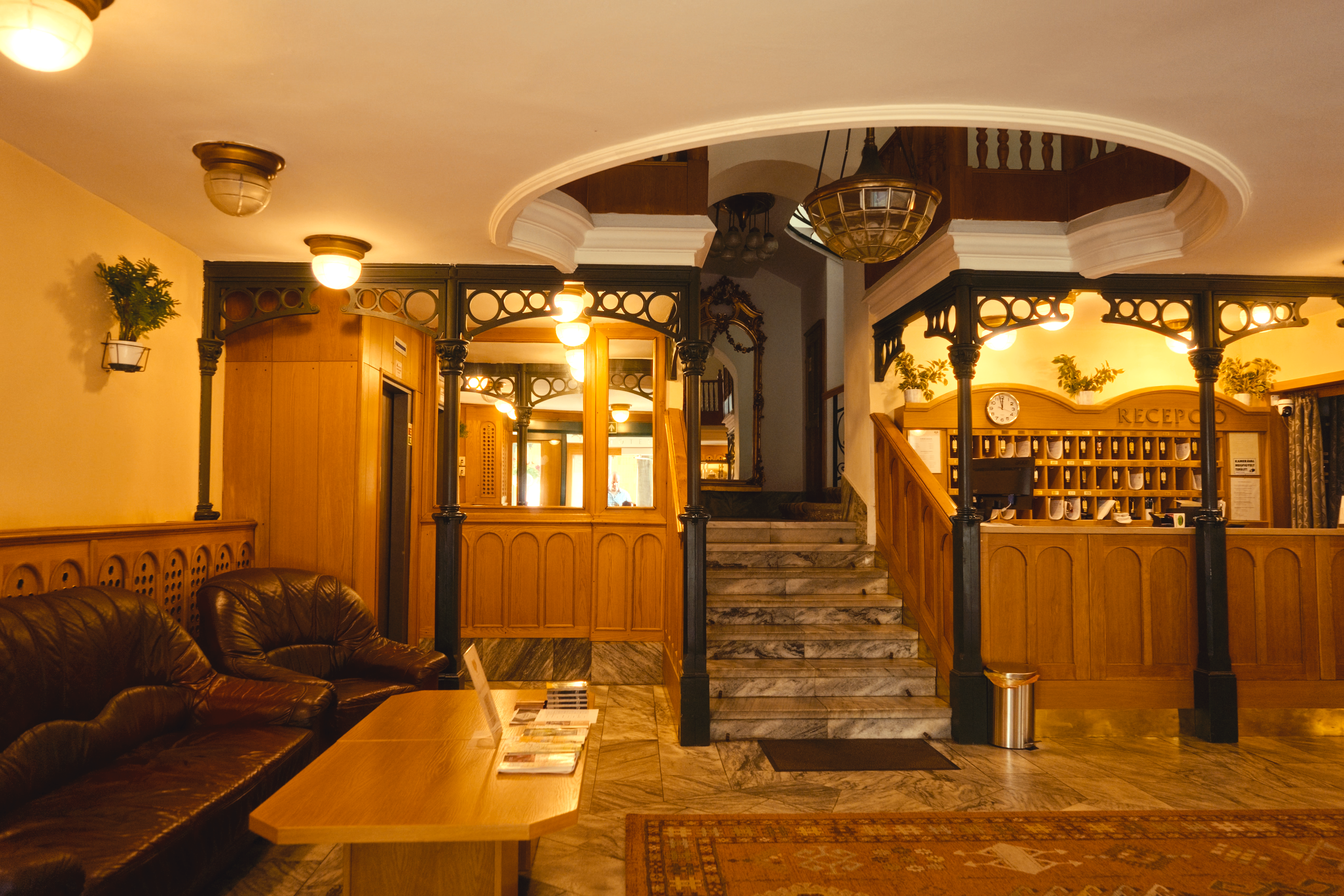 Hotel reception and lobby area